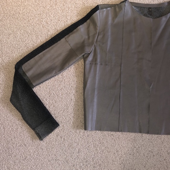 Ladies U Aviu Leather/Knit cardigan - Picture 4 of 6